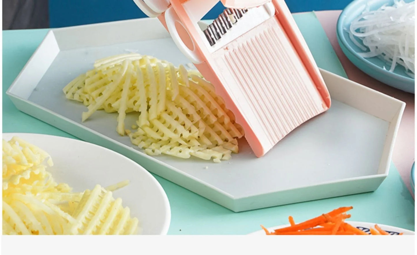 5 In 1 Potato Shredding Hine Slicing Chopper Chopping Vegetable Radish Scraper Rough Planer Multi-Functional Kitchen Tool