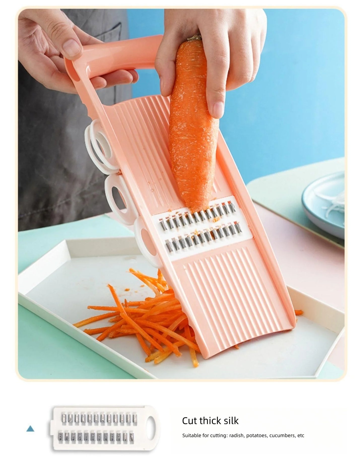 5 In 1 Potato Shredding Hine Slicing Chopper Chopping Vegetable Radish Scraper Rough Planer Multi-Functional Kitchen Tool