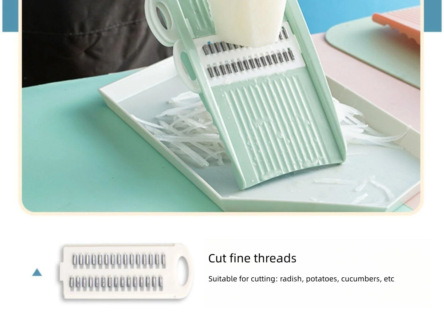 5 In 1 Potato Shredding Hine Slicing Chopper Chopping Vegetable Radish Scraper Rough Planer Multi-Functional Kitchen Tool