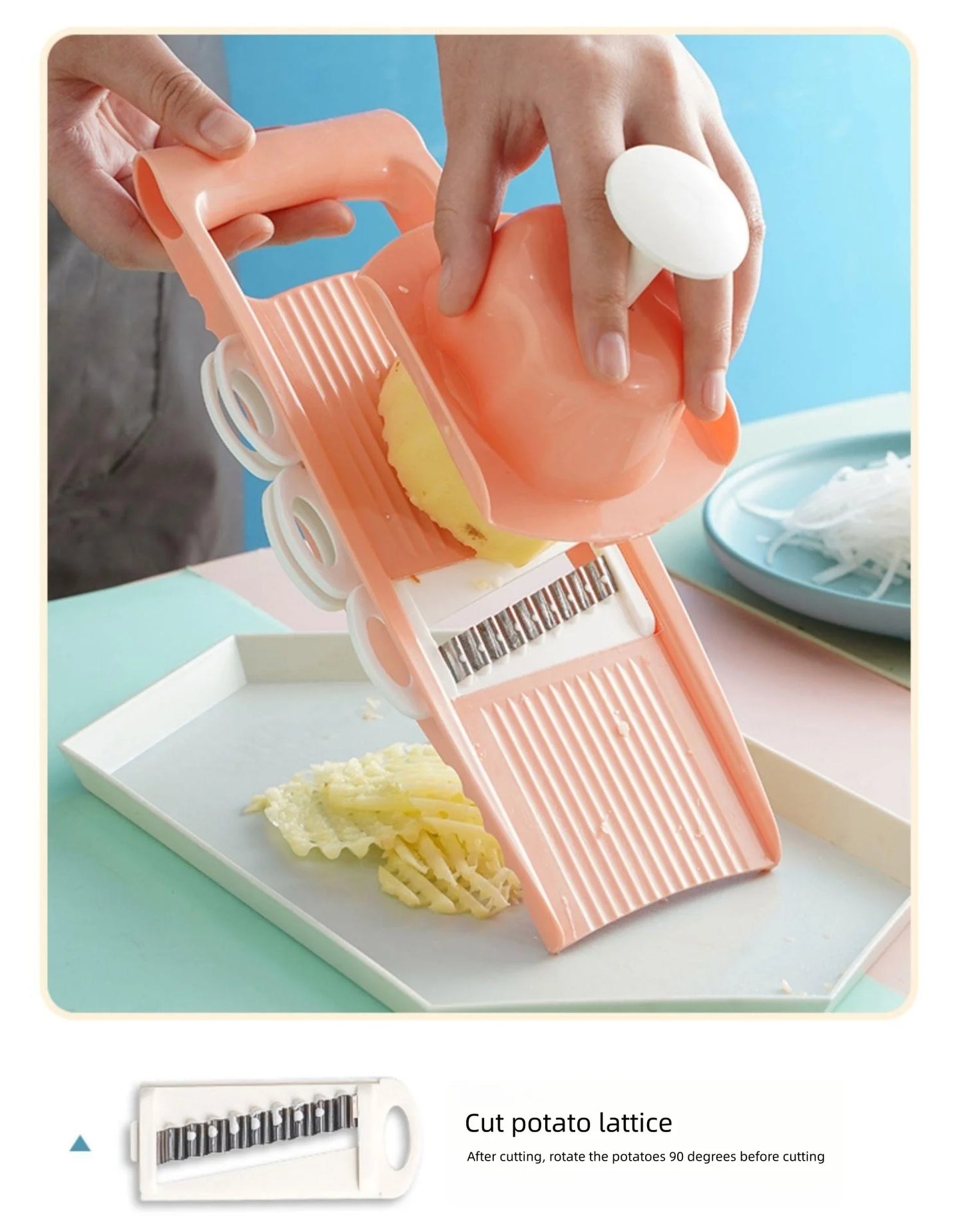 5 In 1 Potato Shredding Hine Slicing Chopper Chopping Vegetable Radish Scraper Rough Planer Multi-Functional Kitchen Tool
